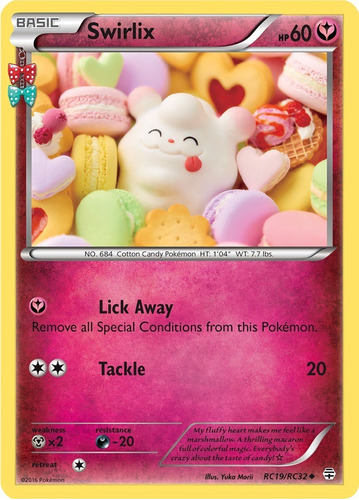 Cartas Pokemon Xy Generations Swirlix Rc19/rc32 Reverse