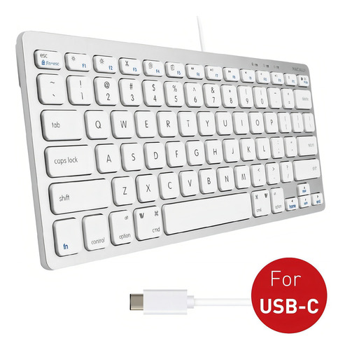 Teclado Macally Mini Usb C Plug & Play Compact For Mac Windo