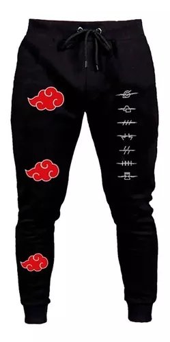 Calça De Moletom Slim Akatsuki Nuvem Anime Serie Naruto Top