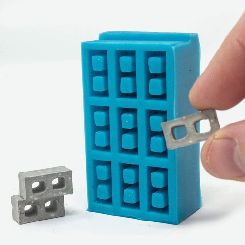 Imagen 1 de 3 de Mini Materiales Molde De 9 Piezas De Bloque De Cemento A...