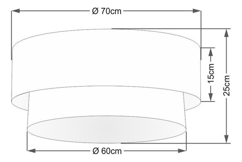Plafon Cilíndrico Vivare Md-3064 Cúpula Em Tecido 70x60cm