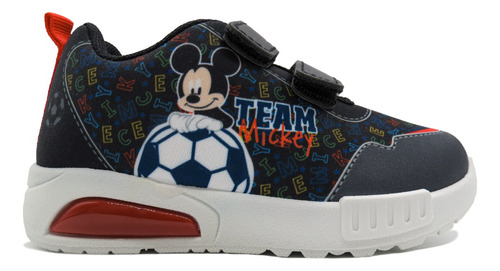 Zapatillas Footy Luces Led Infantil Abrojo Mickey Mic222