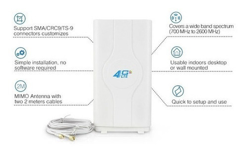 Antena Mimo Yagi 4g Lte Dual Huawei B310 Alcatel Zte 88dbi