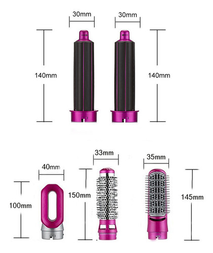 Secador De Pelo Eléctrico 5 Es 1 Para Rizar Y Peinar 220v