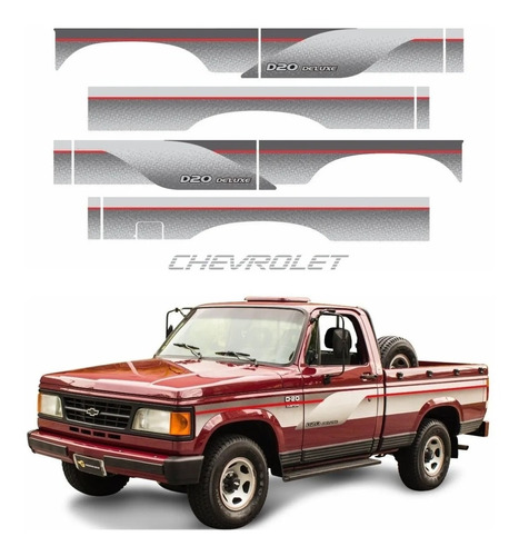 Kit Adesivos Faixas Para Chevrolet D20 1994 1995 1996 19480