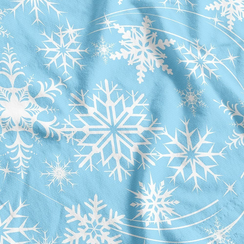 Tnt Estampado Flocos Neve Frozen Decoração 1,4m X 5 Metros