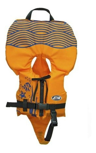 Imagem 2 de 2 de Colete Náutico Modelo Ativa Baby Cor Laranja Homologado