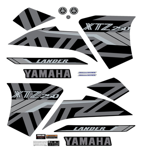 Kit Adesivo Xtz 250 Lander Black Eclipse 2021 - 2022