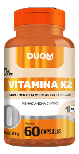 Kit 5x Vitamina K2 Menaquinona 7 Mk7 5x60 Cps Duom