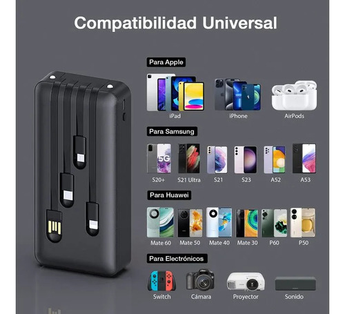 Batería Portátil 1hora 10000mah Usbc V8 Para iPhone Android