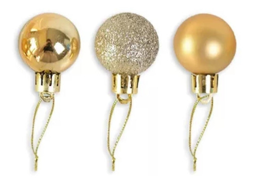Esferas Navideñas 12pz 3 Modelos Adorno Arbol Navidad Gold