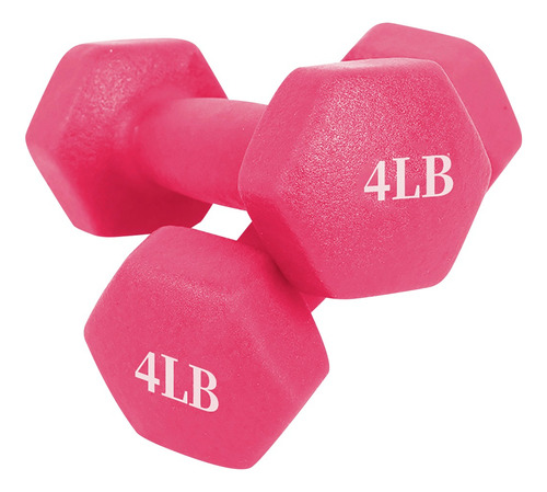 2pcs Mancuernas Hexagonales Pesas 1/8lb Para Gym Y Ejercicio Rosa 5lb