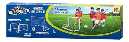 Mini Trave Gol Futebol Infantil 2 Em 1 Com Bola E Bomba - Dm