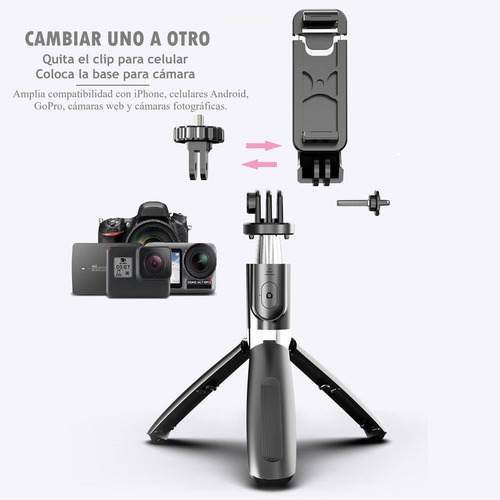 Tripie Palo Selfie Stick Con Control Remoto Bluetooth Y