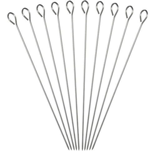 Set De 10 Pinches Para Brochette 42 Cm Acero Ideal Parrilla