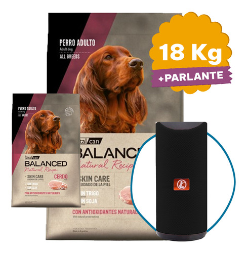 Alimento Perro Vital Can Balanced Cerdo Y Arroz 15 K + Envío
