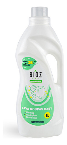 Lava Roupas Baby Natural Biodegradável Vegano Bioz Green 1l