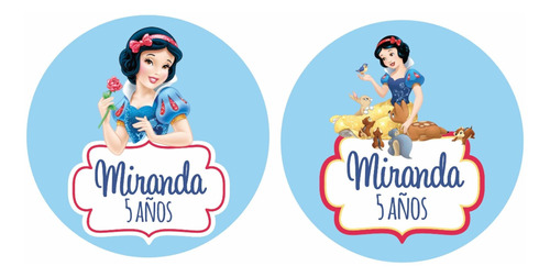 50 Stickers Personalizados  5 Cm Mesa De Dulces Niñas