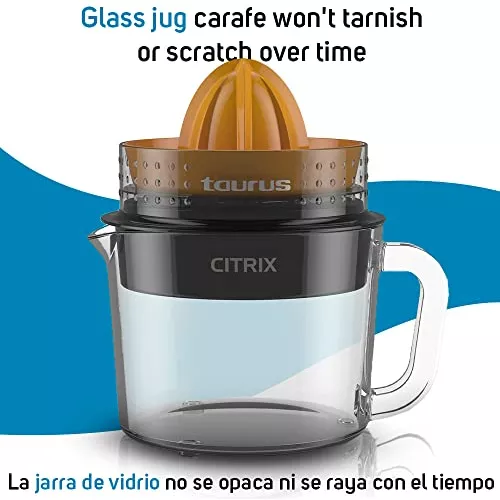  Taurus, Citrix, JUICER, Glass jar, 32 Oz, Perfect size, Easy  to clean, Compact design, Measuring jar, Diswasher safe parts, 30 Watts of  power