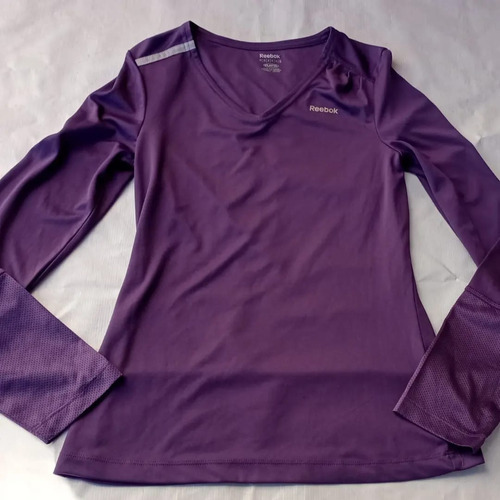 Remera Deportiva Manga Larga Reebok Violeta Impecable 