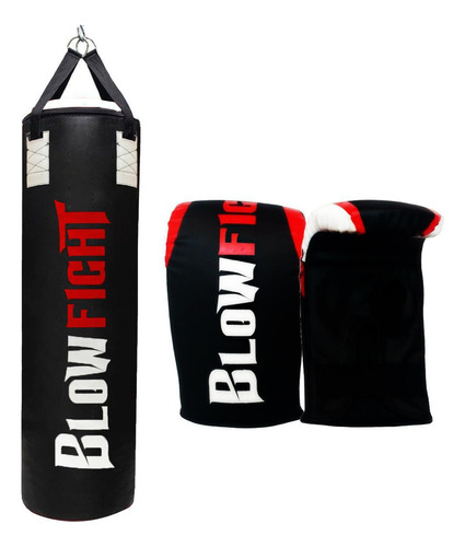 Saco De Pancada 90 Cm + 1 Par De Bate Saco Blow Fight