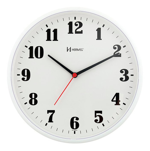 Relógio Parede Branco Para Cozinha 26 Cm Herweg 6126-21 Cor Da Estrutura Cinza