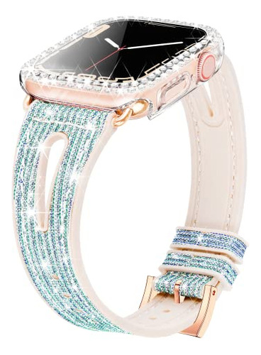 Compatible Con Apple Watch Band 41mm Con Caso, Bling Color C