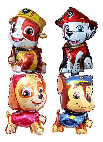 Set Pack Globo Metalizado Motivo Paw Patrol 35cm X 4u