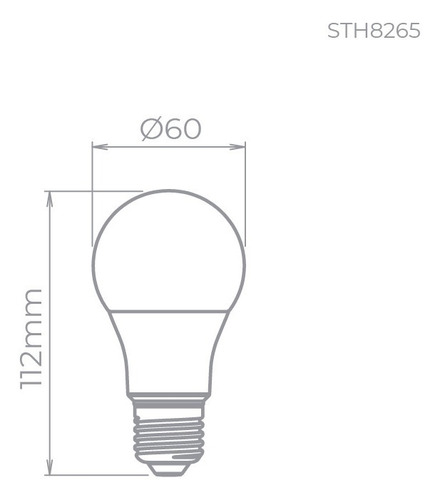 Imagem 2 de 3 de Lâmpada Led Bulbo A60 9w 3000k Bivolt Stella - Sth8265/30