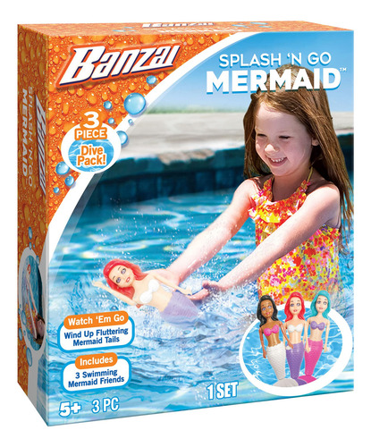 Juego De Buceo De 3 Piezas Para Piscina Splash N Go Mermaid