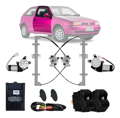 Kit Vidro Elétrico Gol Bola G2 2 Portas Modulo Sensorizado