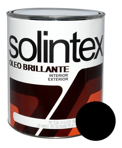 Pintura Esmalte Negro Oleo Brillante Solintex Cod: 1055571