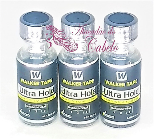 Cola Ultra Hold P/prótese Mega Hair / Perucas- 15ml Kit C/3