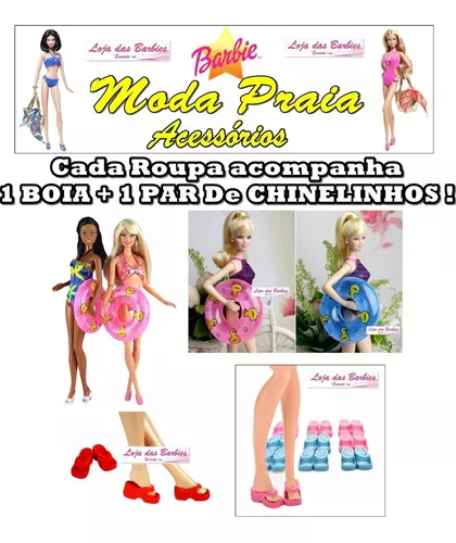 Roupinhas Barbie Maiô Praia Kit com 04