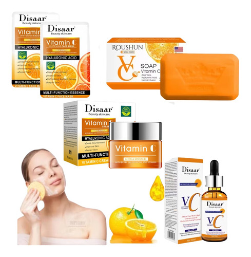 Serum Facial Mascarilla Jabón Crema Vitamina C Pack