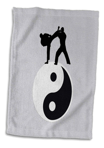 3d Rose Karate Yin Yang Con Hombres Entrenamiento Gris Blanc