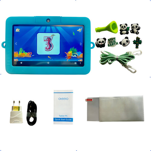 Tablet Infantil Tab5 Oteeto Quad Core Android 128gb Wifi Cor Azul