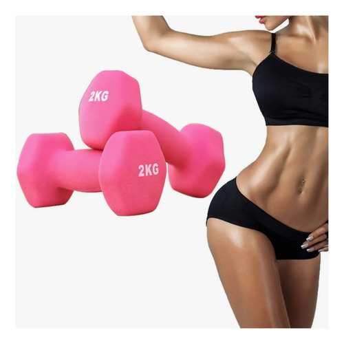 Par Mancuernas 2kg Ejercicio Pilates Yoga Gym Fitness Mixto
