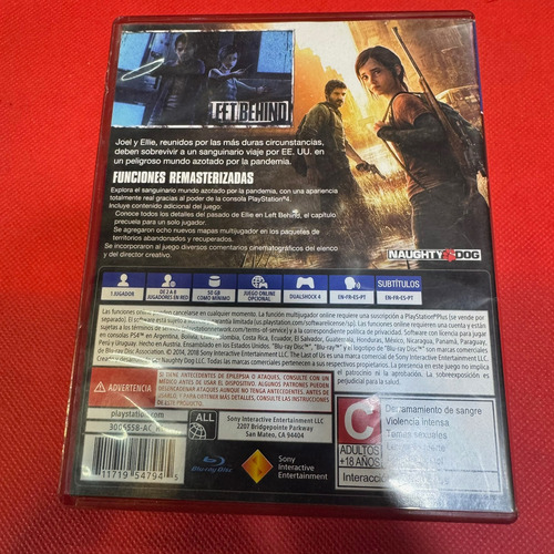 The Last Of Us Remastered Play Station4 Ps4 Original (Usado)