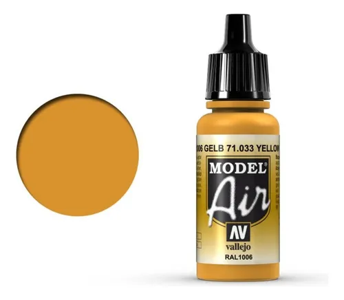 Acrilico Vallejo 71033 Model Air Ral1006 Gelb Para Aerografo Color Amarillo