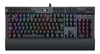 TECLADO GAMER REDRAGON YAMA K550 QWERTY OUTEMU PURPLE ESPAÑOL LATINOAMÉRICA COLOR NEGRO CON LUZ RGB