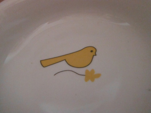 Plato Cocalo Yellow Bird Retro Pajaro Amarillo