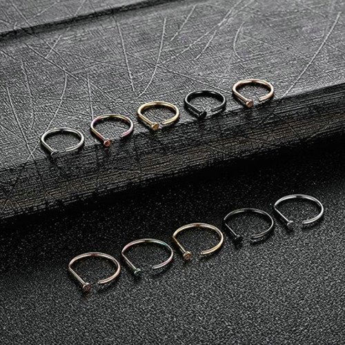 5 Uds. Anillos De Nariz Falsos En Forma De D, Moda Punk