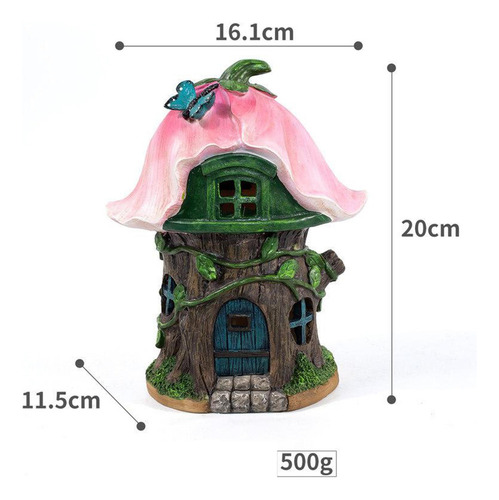 Resina Artesanal Miniatura Hada Solar Led Jardín Estilo A