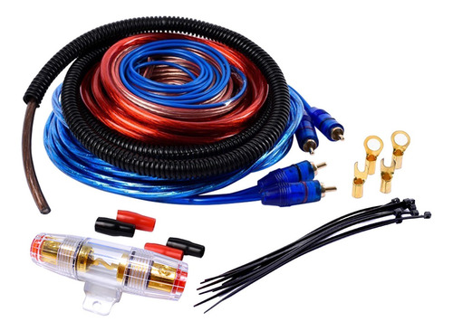 Kit De Cables 8 Gauge K 013 Para Potencia Hasta 2500w Audio