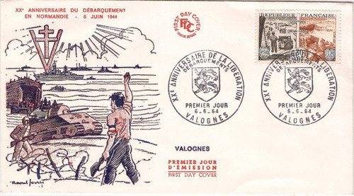 Fdc Com Cbc França 1964 Desembarque Na Normandia 2ª Guerra