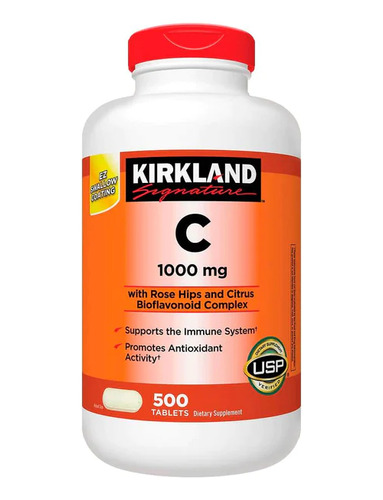 Vitamina C 1000 Mg 500 Tabletas Kirkland