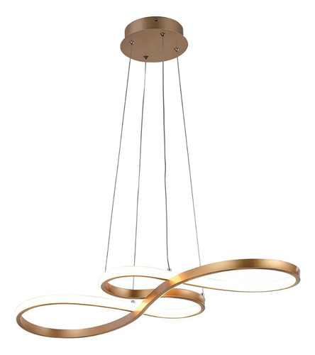 Lustre Pendente Dourado 40w Design Moderno Bivolt 3 Em 1 Xlx