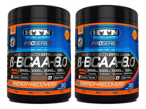 B Bcaa 8.0 Powder + Enzyme Htn 30 Servicios X 2 Un Sabor Lemon Punch