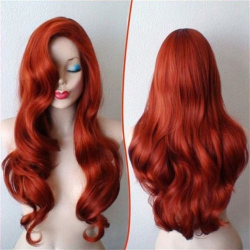 Peruca Jessica Rabbit Cosplay Cobre Vermelha L